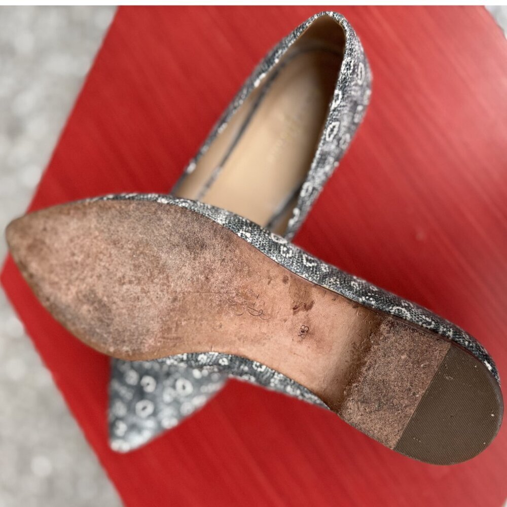 Cole Haan Pointed Toe Flats Size 8 Green Ivory Print - Picture 5 of 7
